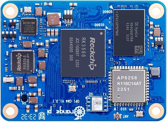 Orange Pi CM4 1GB/2GB/4GB/8GB LPDDR4/4x Rockchip RK3566 4-Core Single Board Computer with eMMC Flash Onboard, Wi-Fi & Bluetooth, Compute Module 4 Core Board Run Android/Debian/Ubuntu (1GB+8GB)