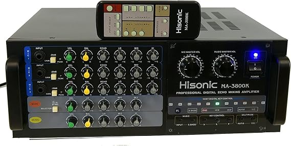 Hisonic Dual Channel MA-3800K Karaoke Mixing Amplifier, 760W