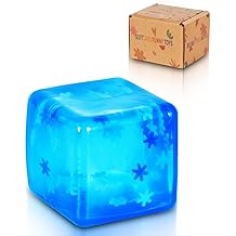 1pack 5 cm / 1.97 in snowflake squeeze toy - fidget toys for kids and adults, stress cube, squishy toys in gift box (Blue)