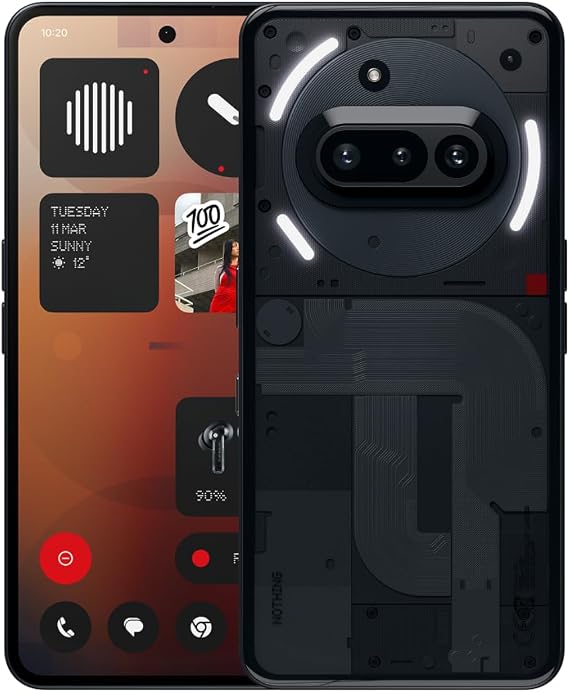 Nothing Phone (3a) 256 GB - mobile phone with 32 MP front camera, 30x ultra zoom, 50W fast charging and 6.77" FHD+ flexible AMOLED display - Black