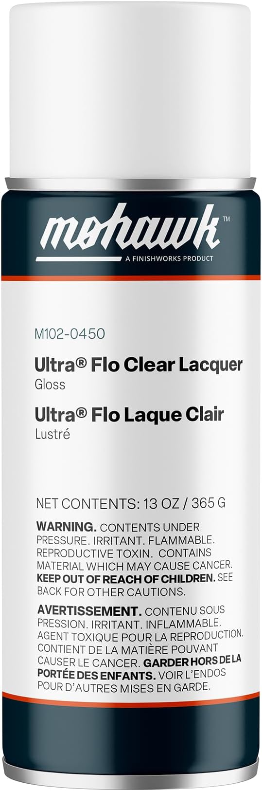 Mohawk Ultra-Flo Clear Lacquer, Clear Gloss Finish, M102-0450, 13 oz