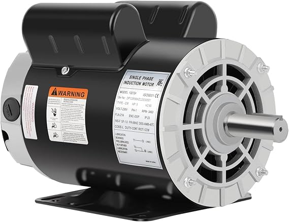 Air Compressor Electric Motor, 5 HP 3450 RPM, 230V Single Phase, 56HZ Frame 7/8" Keyed Shaft 60 Hz, Commercial-Duty CCW Rotation, 2.25 Shaft Length for Air Compressors | Electric Motor 7/8" Keyed Shaft 60 Hz,Commercial-Duty CCW Rotation, 2.25" Shaft Length for Air Compressors