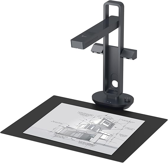 CZUR Aura Pro Book & Document Scanner, Capture A3 & A4 | Auto-Flatten & Deskew Powered by AI Technology, Foldable & Portable, Compatible with Windows & macOS