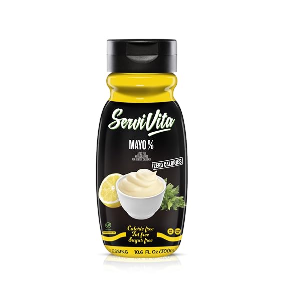 Fat Free MAYO MAYONNAISE Sauce Zero Calories and Fat Free Mayo 10.6 FL OZ - No Sugar Mayonnaise Sauce Gluten-Free, Non-GMO, Vegan and Keto Friendly - ServiVita