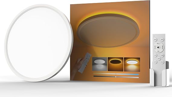Antree LED Ceiling Light, 30 W 3600 lm, Stylish Ceiling Fixture with Indirect Night-Light, Dimmable and Color-Adjustable, Ultra-Slim Design, Ambient Night-Light, Electric Fluorescent Light with Remote