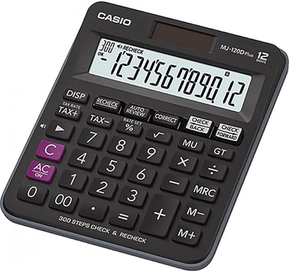 CASIO MJ-120DPLUSBKWADPW 300 Step Controlled Desktop Calculator