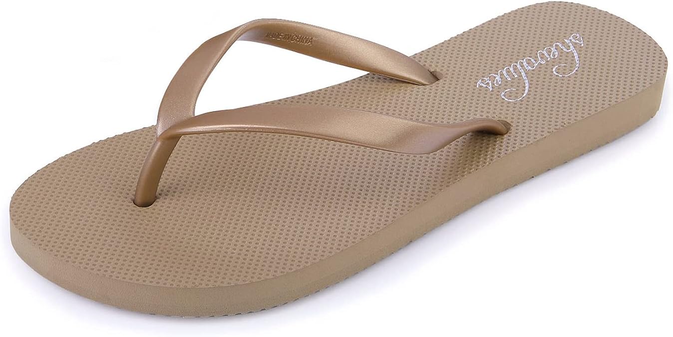 shevalues Slim Basic Flip Flops for Women with Comfortable Yoga Mat | Lightweight Non Slip Rubber Sandals for Beach, Shower, Pool & Summer Casual Wear