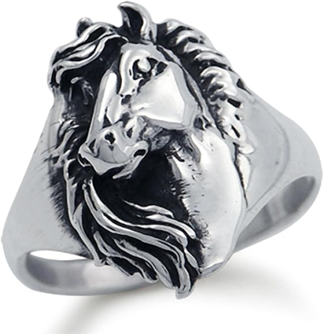 Silvershake 925 Sterling Silver Horse Ring