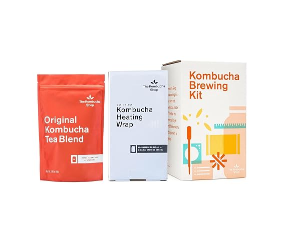 The Kombucha Shop, Kombucha Starter Kit with Premium Heating Wrap & Tea to Make an Additional 10 Gallons