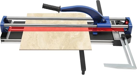 Manual Tile Cutter, With Tungsten Alloy Wheel, Tile Cutter Tool for Porcelain Ceramic Floor Tile, Infrared Positioning Guided Precision, Adjustable Measurement Ruler