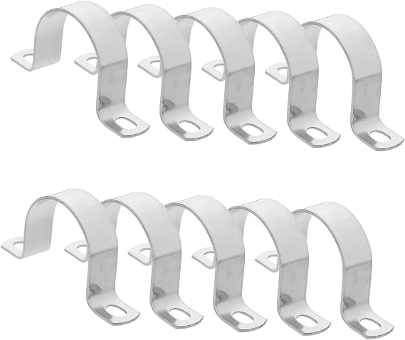 DOITOOL 10pcs Stainless Steel Clamp Pipe Straps High Strength Tube Clamp for Water Pipe Heavy Duty