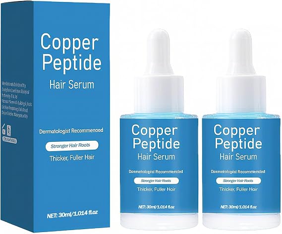 GHK-CU Copper Peptide Hair Growth Serum, Copper Peptide Hair Growth Oil, Hair Oil for Dry Damaged Hair, Thinning Hair, Reduces Hair Loss, Promotes Regrowth for Women & Men