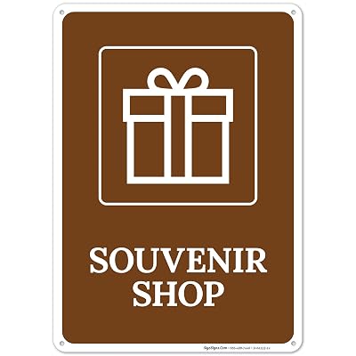 Souvenir Shop Sign, 10x14 Inches, Rust Free .040 Aluminum, Fade Resistant, Made in USA