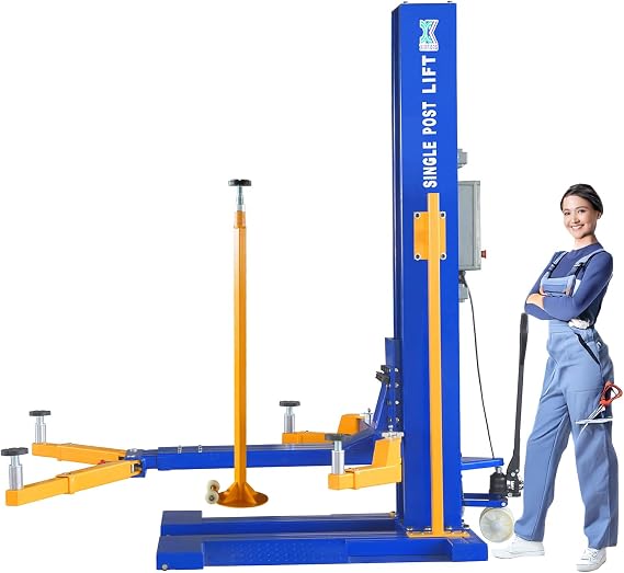 XK Mobile Car Lifts 6200 lb Capacity Single Post Lift 220V 6200 | Electro Unlock Mobile Lift for Trucks, SUVs, Vehicles Home Garage and Shop Repair with 36 Months Parts Replacement