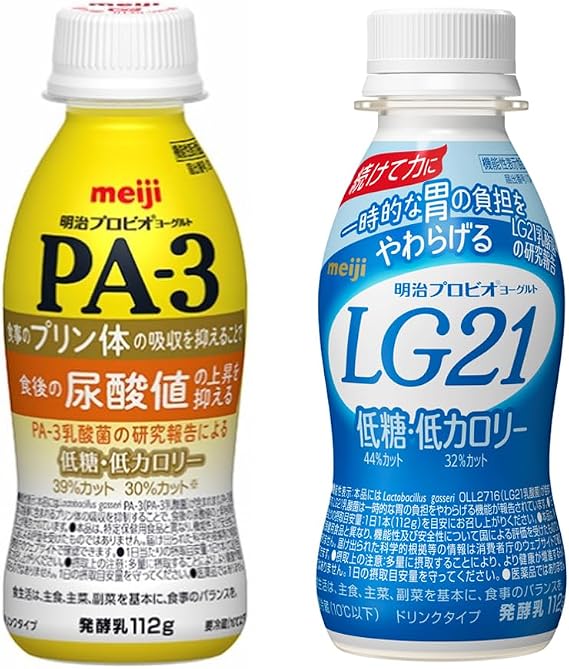 Meiji Probio Yogurt PA-3/LG21 "Low Sugar" Low Calorie Drink Set, Each 4.2 fl oz 112 ml x 24 Bottles Cool Flights