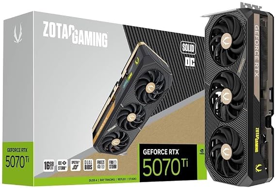 ZOTAC GAMING GeForce RTX 5070 Ti SOLID OC 16GB GDDR7 Graphics Card ZT-B50710J-10P VD9057