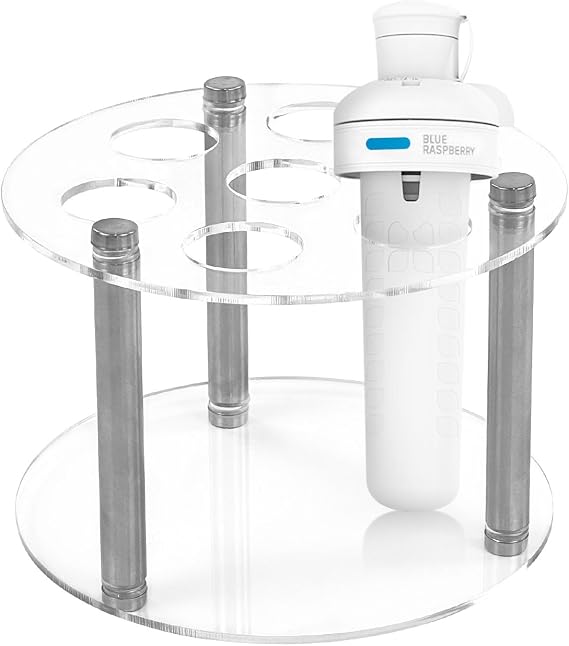 Rainmae Flavor Cartridge Holder for Cirkul, Contains 7 Flavor Cartridge Acrylic Storage Rack Organizer Round Support Shelf Accessories for Cirkul Flavors Cartridges, Fip Sip Stand Organizer Cartridge