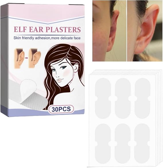 30PCS Clear Ear Support Patches,Waterproof Ear Stickers,Ea/r Lobe Support Patches,Cosmetic Ea/r Corrector,Invisible Ea/r Corrector for Big Ea/rs,Transparent Painless Lobe Suppor/t for Adults,Ea/r Tape