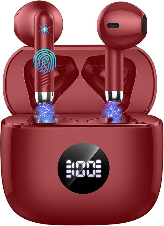 Jxrev Wireless Earbuds, Bluetooth Headphone 5.4, LED Power Display Ear Buds