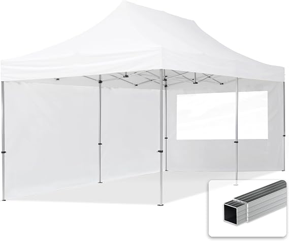 TOOLPORT Folding Gazebo Economy Aluminium with 2 Side Panels