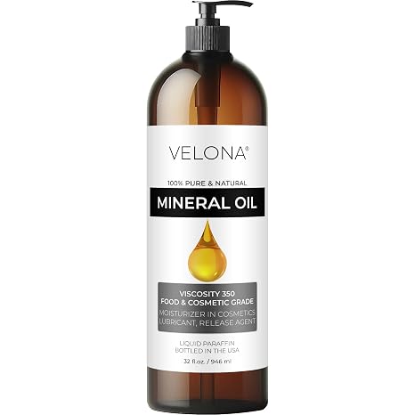 velona Mineral Oil 350 Viscosity NF - 32 fl oz, USP Grade, with Pump