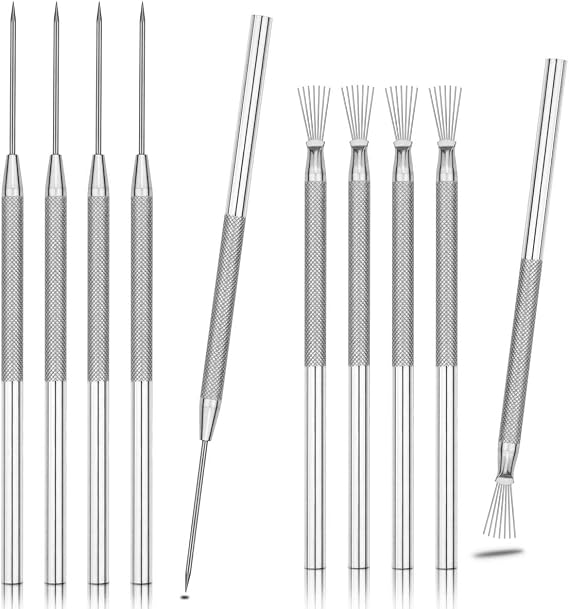 BILLIOTEAM 10 Pcs Clay Needle and Pottery Feather Wire Texture Tools for Ceramics Claywork, Ideal for Sculpture Detail Texturing and Modeling