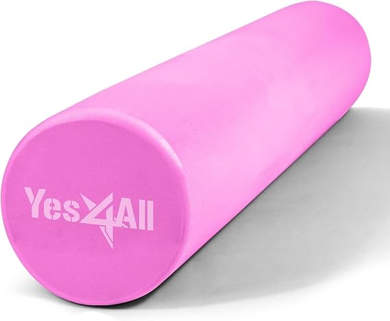 Yes4All EVA Firm Back Foam Roller - Round Back Roller for Exercise, Yoga, Pilates, 30/45/60/90 cm