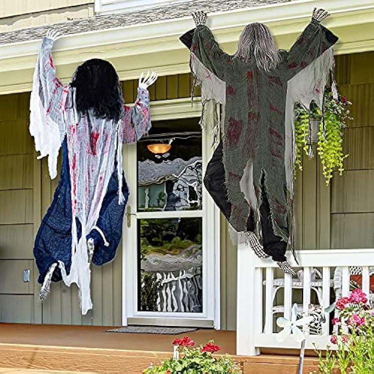 JOYIN 2 Pack 47 Halloween Climbing Zombies Wall Decoration Outdoor, Halloween Climbing Dead Zombie Decoration for Haunted House Prop, Yard Holiday Party Decor