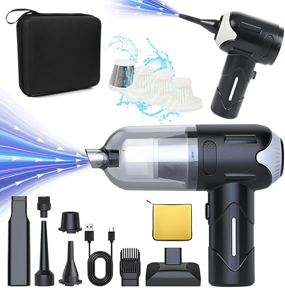 Car Vacuum Portable Cordless - 12000PA 3-in-1 Handheld Vacuum with Brushless Motor, for Car Home Office Pet