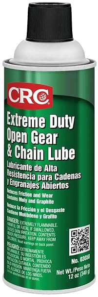 CRC Extreme Duty Open Gear & Chain Lube 03058 12 Wt Oz., Industrial Grade Lubricant w/ Moly and Graphite