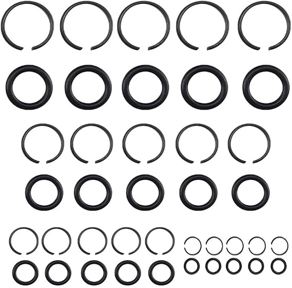 5 PCS Pneumatic Wrench Socket Retainer Rings with O-Ring, Metal for IMPACT Tool Clips for 3/8 1/2 3/4 1 Inch Air for IMPACT Wrenches, Black Replacement Parts Set(3/8)
