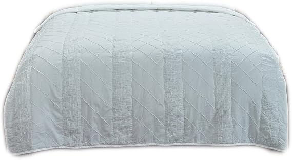 Rizzy Home | BQ4184 | Polyester Quilt | 70"x86" White/Neutral/ Solid With Pin Tuck