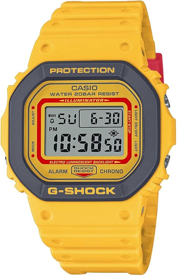 CASIO G-SHOCK Men's Wristwatch DW-5600 Parallel Import, yellow/grey