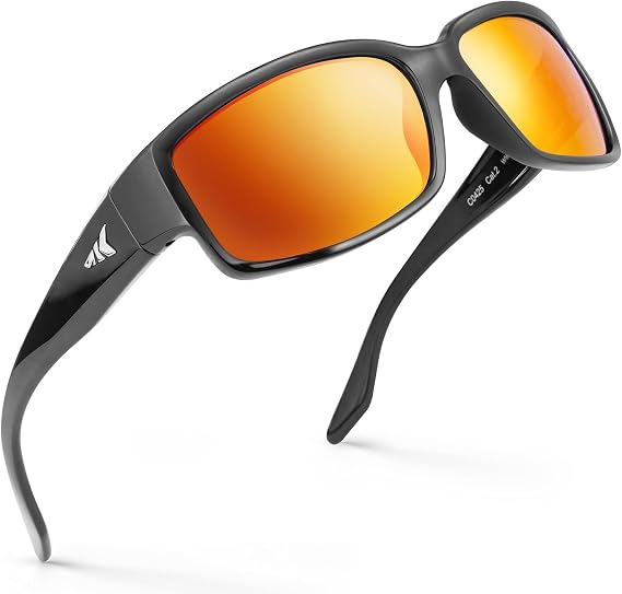 KastKing Skidaway Polarized Sport Sunglasses for Men and Women, Wrap Design | PuriVex Water & Salt Repellent, UV Protection, Lightweight, Ideal for Driving, Fishing, Cycling, Running, Case & Pouch