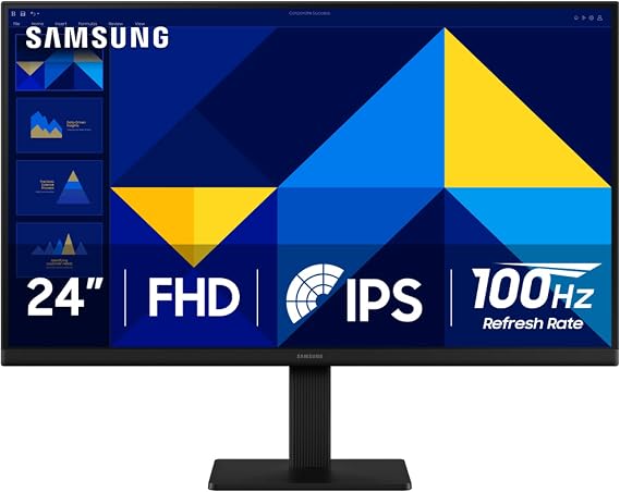Samsung 24" (S30GD) Essential Monitor with IPS Panel and Tilt Only Stand | 100Hz Refresh Rate, Ergonomic Design, Advanced Eye Care, Game Mode, LS24D304GANXZA