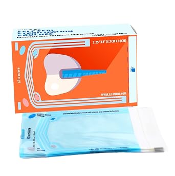 200P 2.25"X 4" Self Sterilization Pouches for Dental Offices, Autoclave Bags Pouch for Dentist Tools, for Cleaning Tools, 200 Pouches Per Box, 1 Box of Paper Box 2.25"X 4"
