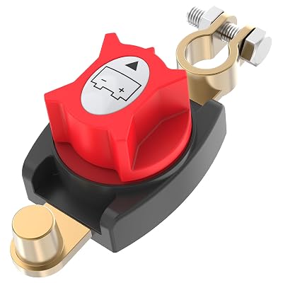 Top Post Battery Disconnect Switch, CNAODUN Battery Shut Off 12-48V OnOff Heavy Duty Cut Off Switch for Car RV Boat and VehicleUpgraded 2025