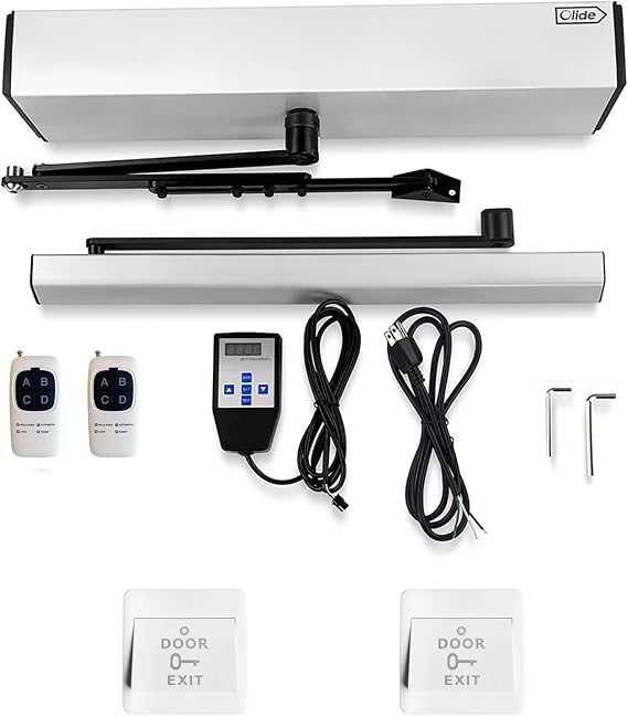 Automatic Elevator Swing Door Opener Olideauto DC24V Motor+2PCS Plastic Exit Buttons