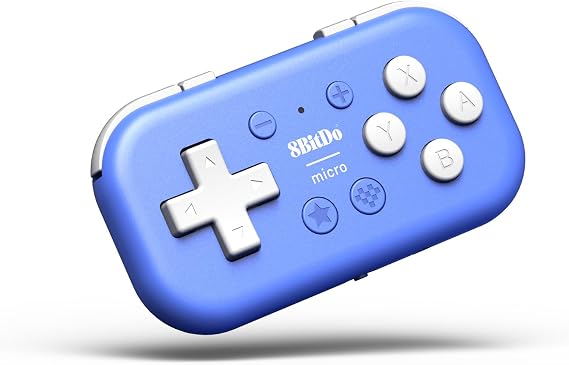 8Bitdo Micro Bluetooth Gamepad Pocket Size Mini Controller for Switch//Switch 2, Android, Raspberry Pi, Keyboard Mode Compatible Blue