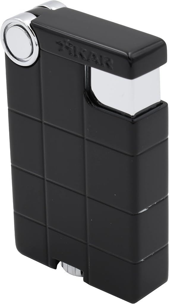 Xikar EX Single Jet Flame Lighter, Windproof, Durable Body, Easy Fuel Adjustment Wheel, Stylish Design, Protective Cap, Black