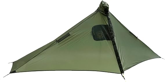 Six Moon Designs Gatewood Cape - 11 oz Ultralight Backpacking Tarp Shelter and Poncho Canopy - 15D Silicone Coated Polyester - Waterproof Solo Camping System for Hiking and Thru-Hiking - Green