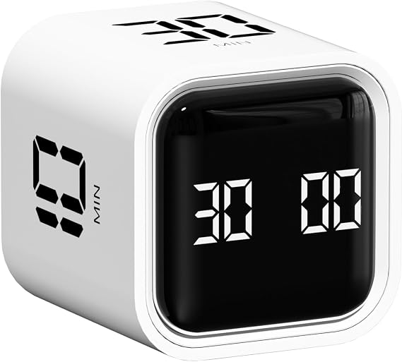 Wbacon Cube Pomodoro Timer, Smart Productivity Timer 5/10/30/60 Minutes