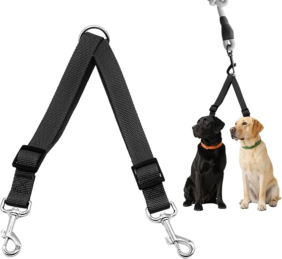 Double Ended Lead for for 2 Dogs-2 Way 360° Rotation Adjustable Double Lead