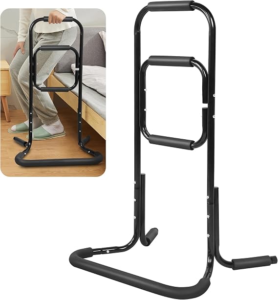 Metal Chair Assist for Seniors - 21"L18"W33"H Stand Assist Devices with Extra-Wide Base, Mobility Aid to Help You Get Up from Floor Couch Bed, Standing Supports Fall Prevention, Black