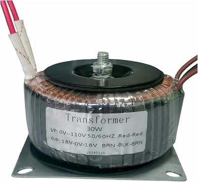 CAARLA Toroidal Transformer 30W Input 110V 115V 220V 230V Output 9V 12V 15V 18V 24V Power Supply Audio toroidal Transformer for Audio Amplifier18V-0-18V,Input 120V