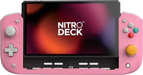 CRKD Nitro Deck - Professional Handheld Controller Deck with Zero Stick Drift for Nintendo Switch and Switch OLED (Retro Pink - Nostalgia Collection)