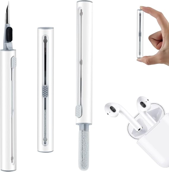 Airpod Cleaner Kit for Airpods Pro 1 2 3 | Portable ear wax cleaner with soft brush fits AirPods, earbuds and phone charging ports