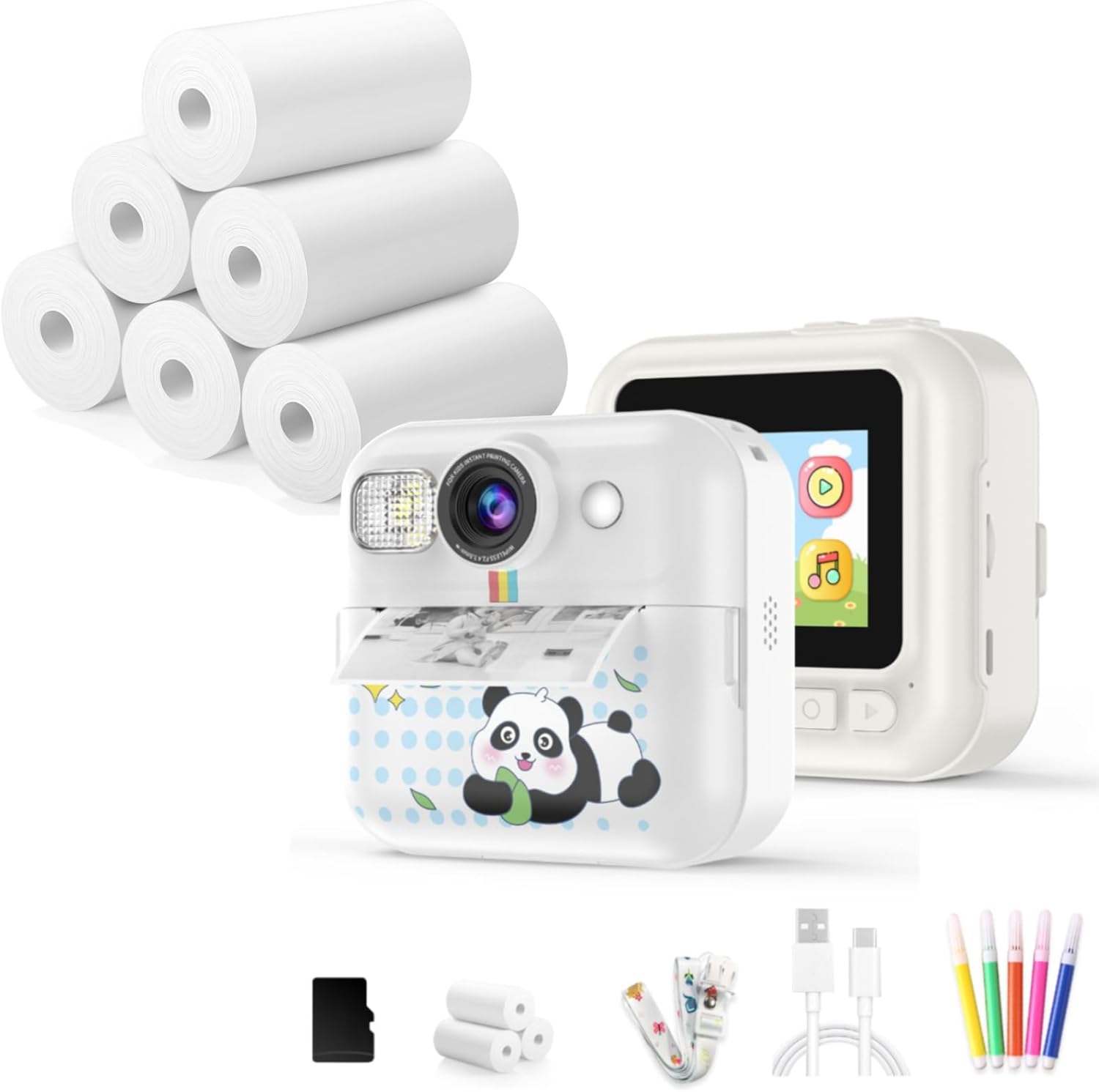 Instant Print Camera for Kids 1 & Paper6 Rolls