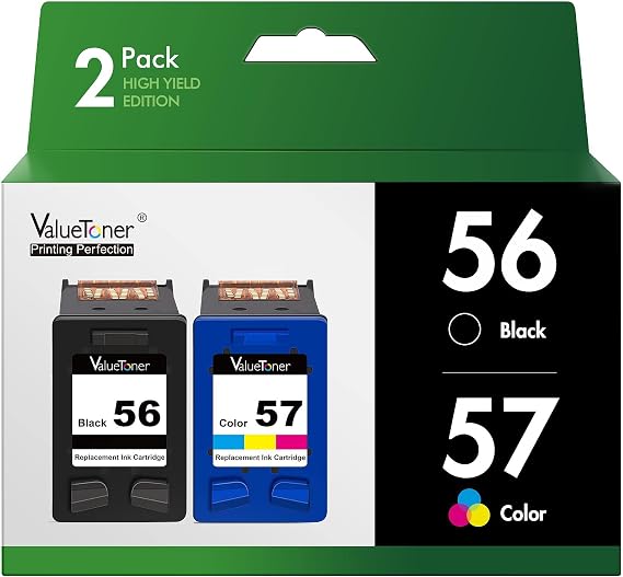 Valuetoner Remanufactured Replacement for HP 56 & 57 Ink Cartridge 2-Pack