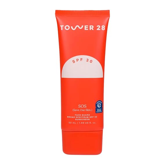 Tower 28 SOS FaceGuard SPF 30 Zinc Oxide Face Sunscreen (2.3 oz) | Broad Spectrum Mineral Sunscreen for Face with Ceramides, Lightweight & Soothing, Dermatologist-Tested & Sensitive Skin Safe